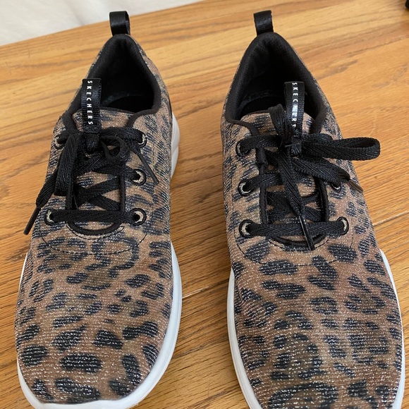 skechers leopard tennis shoes